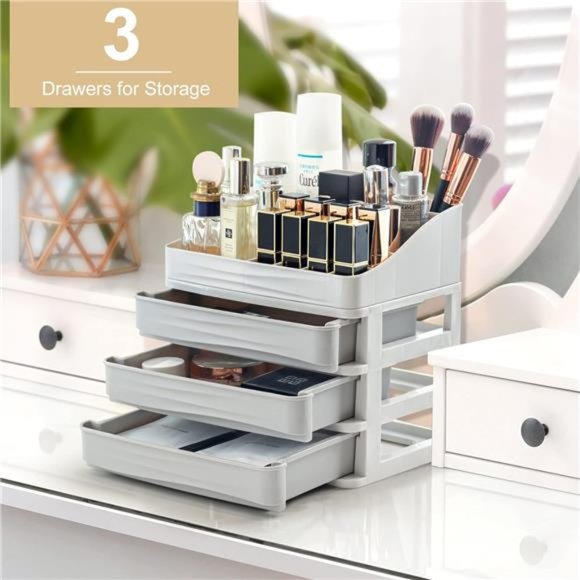Makeup Organizer with Drawers Tray for Cosmetic Storage, Bathroom Countertop - Picture 3 of 6